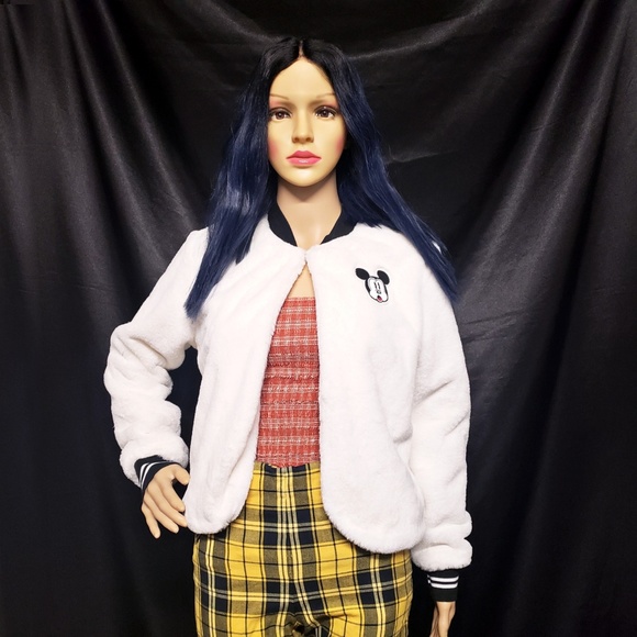 Disney Jackets & Blazers - Women's Disney Mickey Mouse Faux Fur Bomber Jacket
